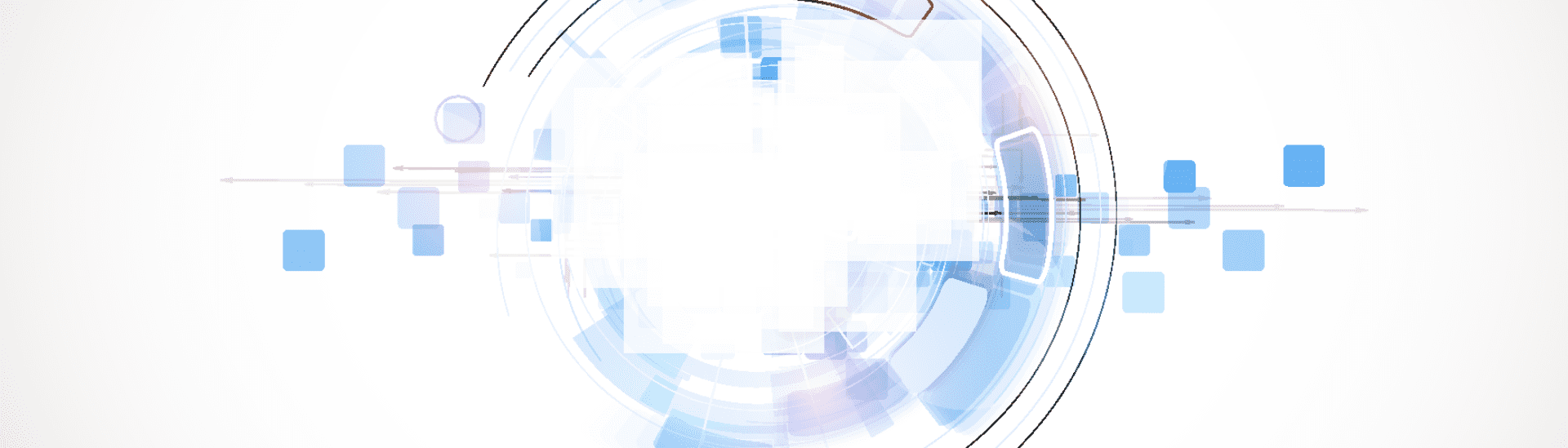 Illustration of digital information being broadcasted outward, with sound waves, arrows and square app icons.