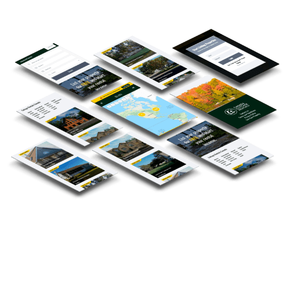 Mobile views of Canada-Cottage-Rentals.com, a vacation rental marketplace app created by Cappers.